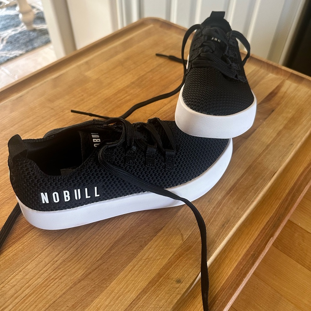 NOBULL Black and White Athletic Sneakers with Cushioned Sole